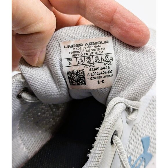 Under Armour Charged Escape Running Shoes Size 8 Gray/Blue - Picture 5 of 7